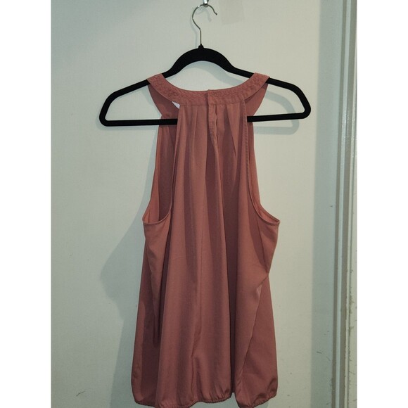 Ann Taylor LOFT Outlet Size Large Sleeveless Pink Blouse‎ With Embroidered Neck - Picture 1 of 7